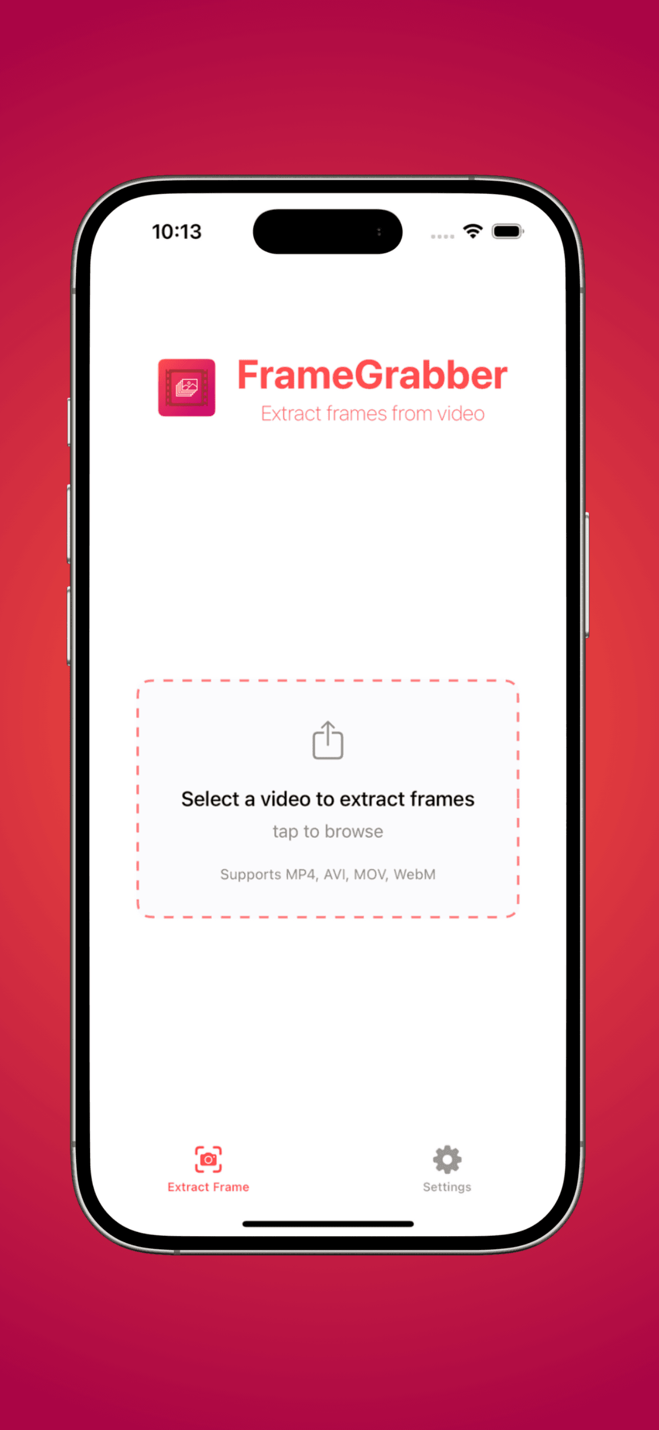 Uploading a video file for frame extraction